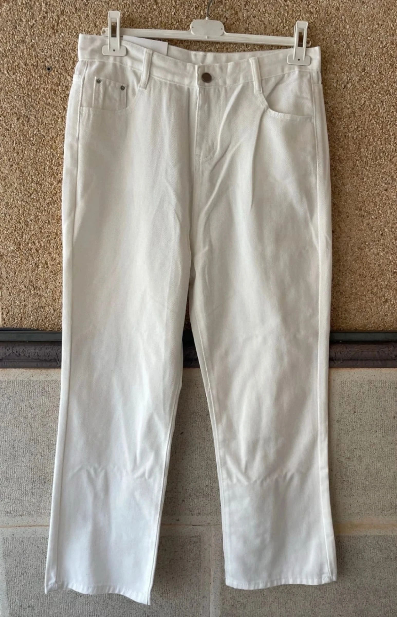 Jeans Blanco Roto Recto YZ Jeans • Talla 2XL • Nuevo con Etiqueta